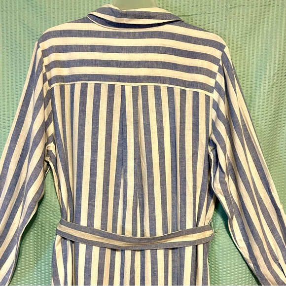 NWT Joan Rivers Blue and White Shirt Dress- Medium - Picture 8 of 11